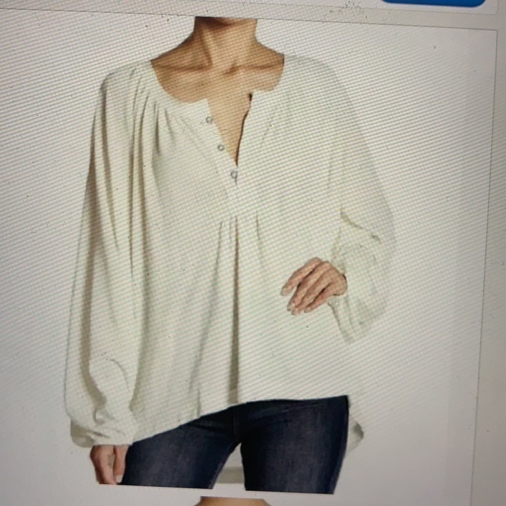 Free People Acadia Wide Henley Top XS